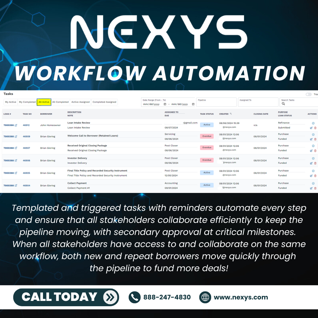 Nexys Origination Solution: Workflow Automation 